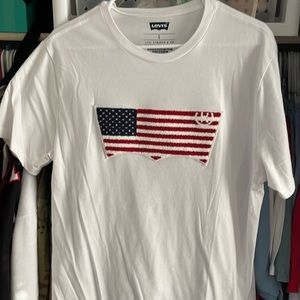 White American Flag. Brand Levi. Size L